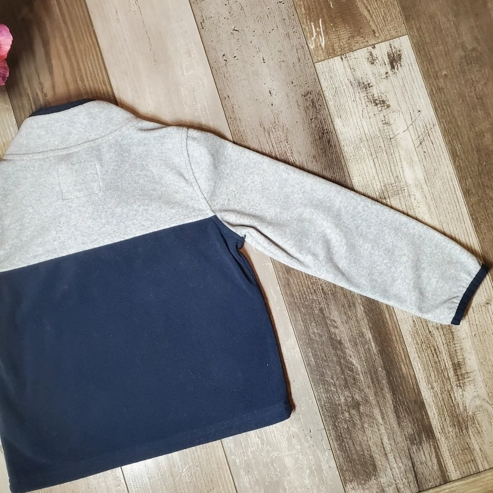 OshKosh B'gosh Toddler Colorblock Microfleece Cozie Size 5T Navy Blue & Grey